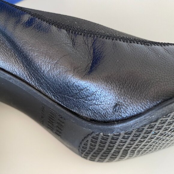 Stuart Weitzman | Black Elastic trim Leather |Pump Block Heels |Round Toe - Picture 12 of 13